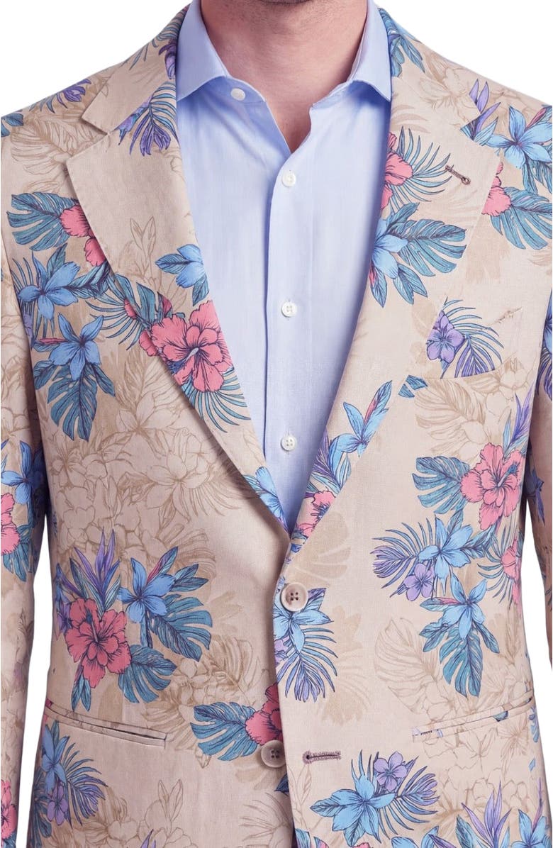 Lords of Harlech Exotic Floral Mens Tailored Blazer, Alternate, color, Exotic Floral Neutral