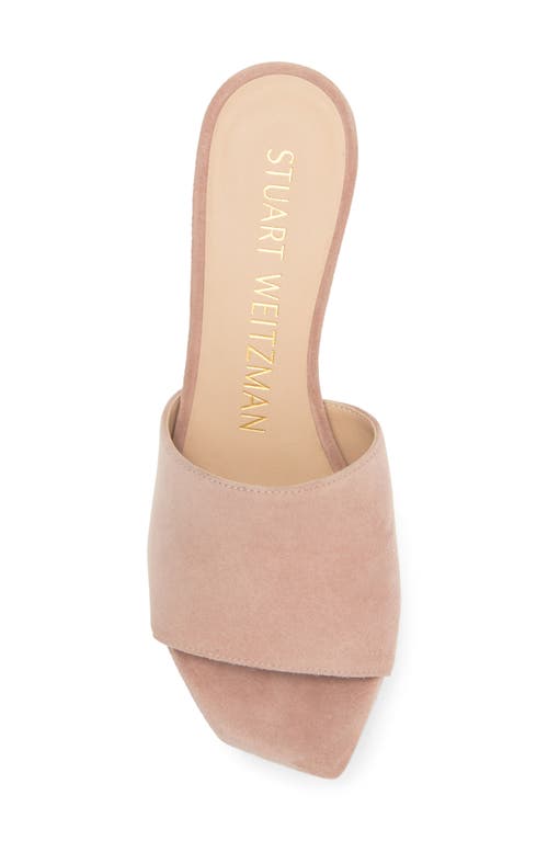 Stuart Weitzman Square High Suede Platform Sandals In Fawn