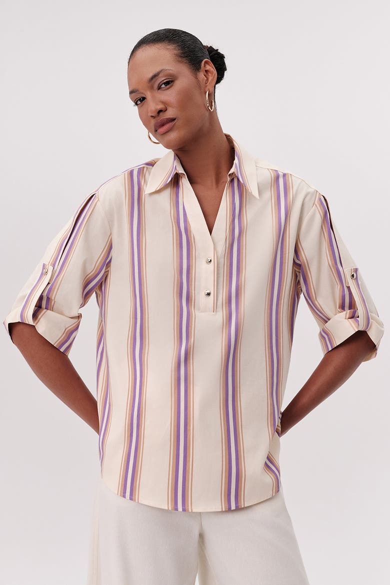 Melissa Short Sleeve Blouse, Alternate, color, Multi Color