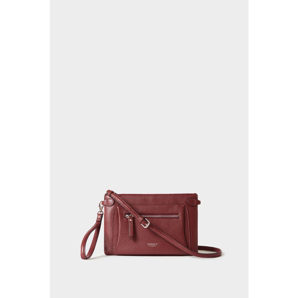Osprey London The Ruby Leather Crossbody Bag In Burgundy