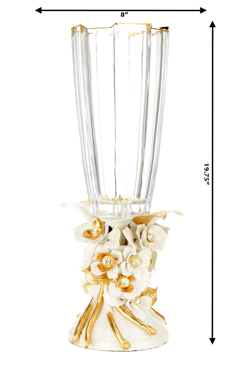 Mark Roberts Floral Pedestal Vase, Alternate, color, White