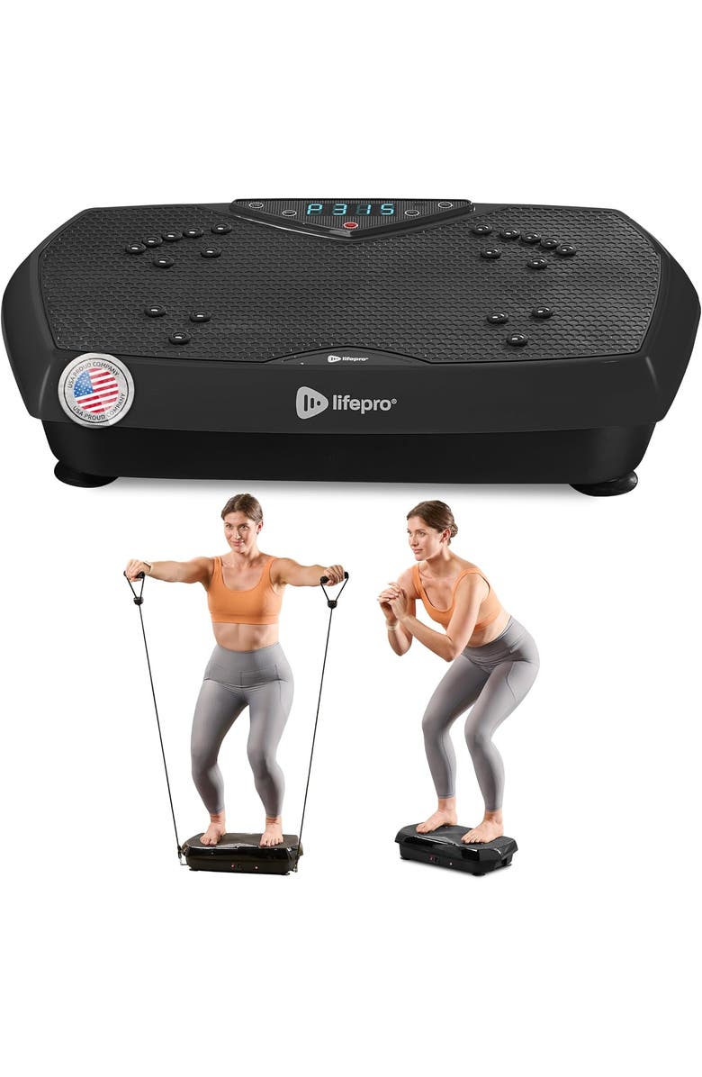 Lifepro Vibration Plate Exercise Machine Magnetic Acupoints Platform for Muscle Toning and Recovery, Main, color, Black