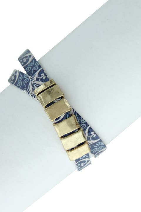 Jada Printed Wrap Metal Charm Bracelet