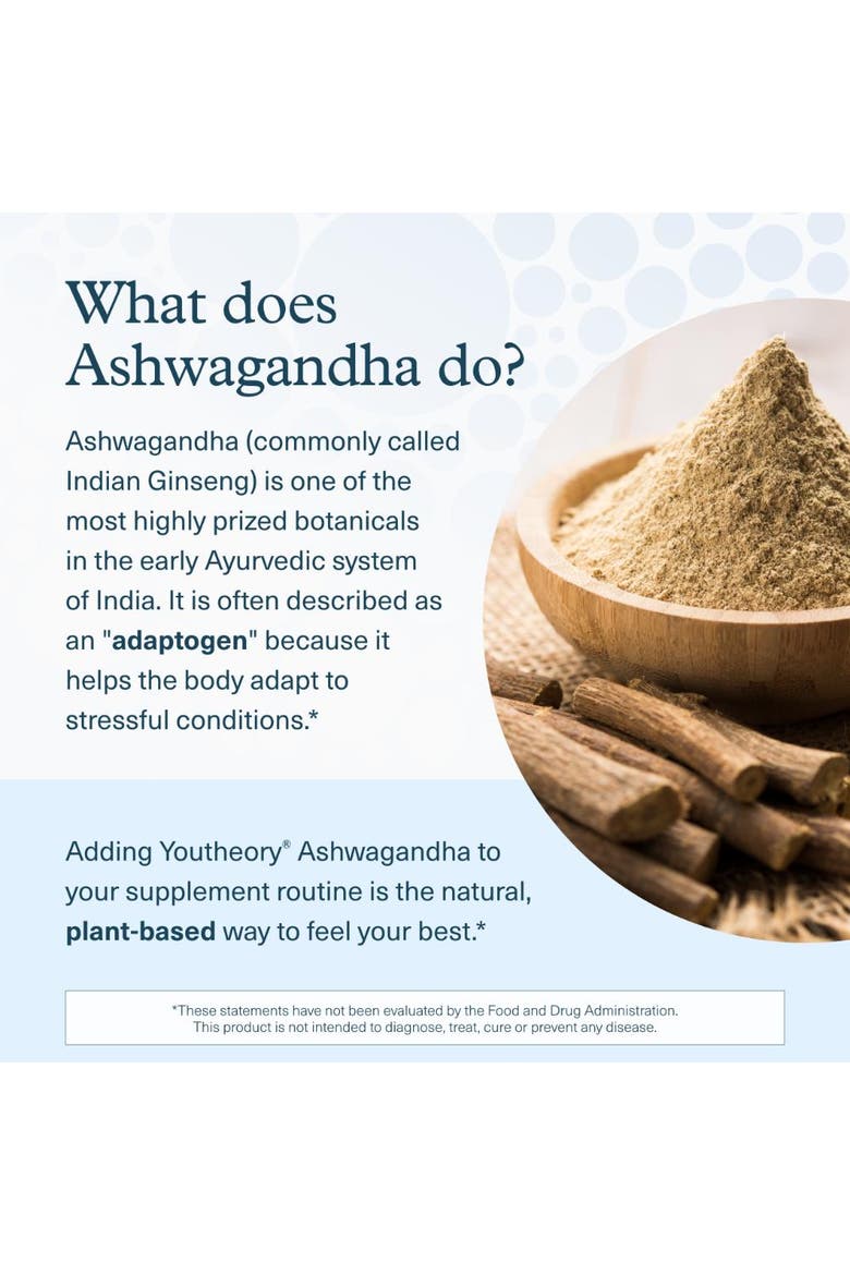 Ashwagandha Stress Relief Adaptogenic Supplement Capsules 60 Count, Alternate, color, None