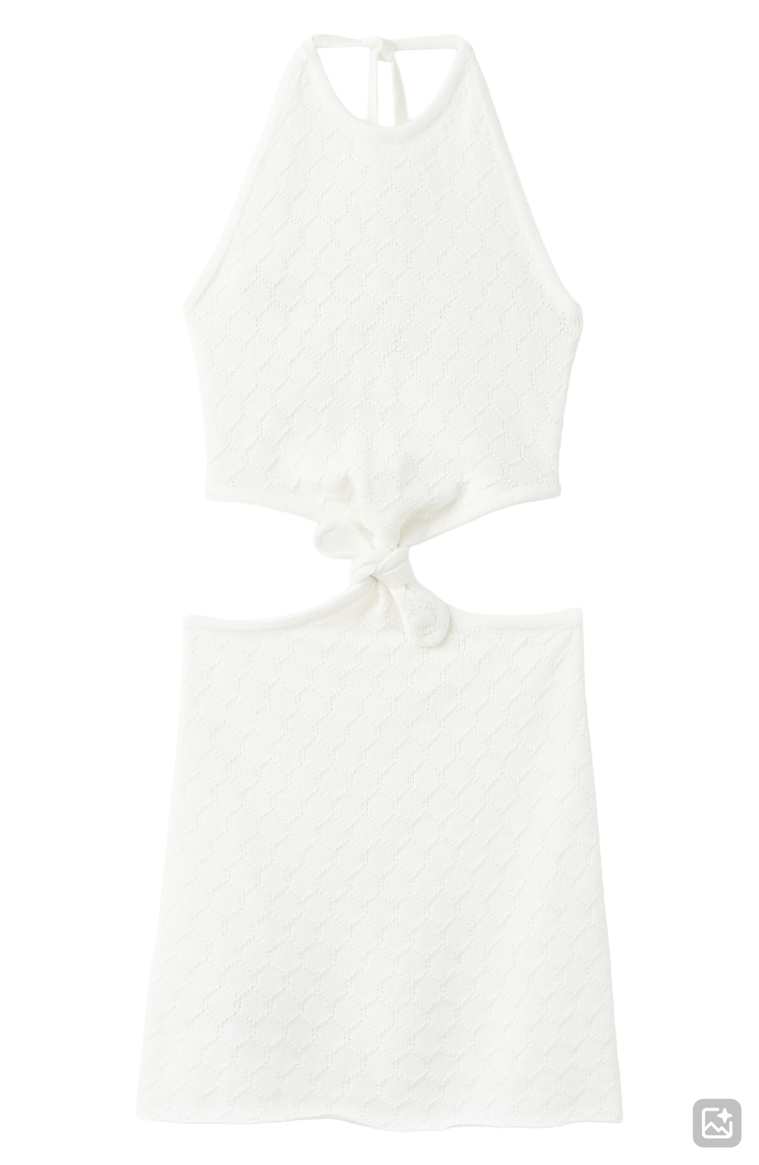 MANGO TEEN Knit Front Knot Cutout Halter Neck Minidress (Women) | Nordstrom