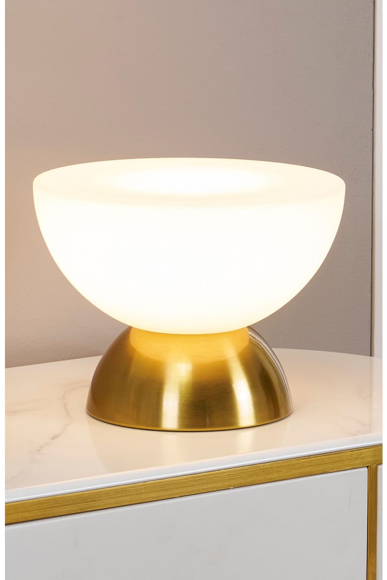 Lamina 5" Double Dome Dimmable LED Table Lamp With Gold Brass Accent, Alternate, color, Gold