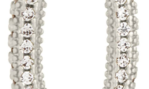Sterling Forever Andi Cz Drop Hoop Earrings In Silver