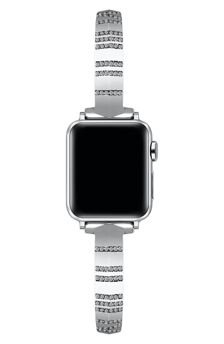 Posh Tech Eclipse Crystal Apple Watch<sup>®</sup> Watchband, Alternate, color, Silver