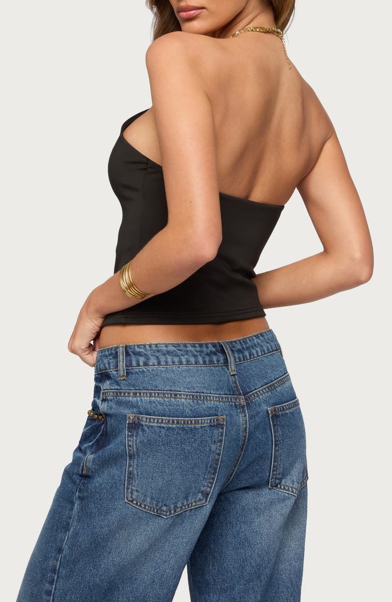 EDIKTED Beaded Strap Keyhole Halter Top, Alternate, color, 