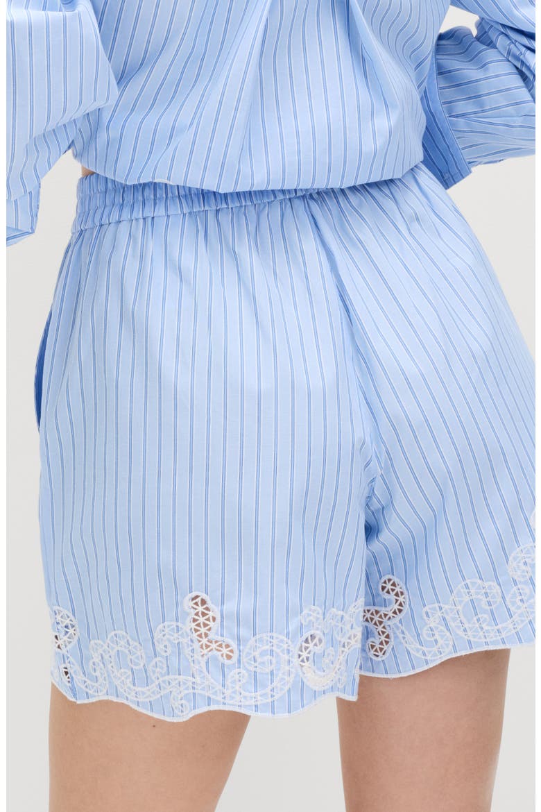Embroidery Stripe Shorts, Alternate, color, BLUE