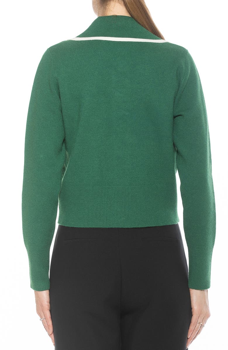 Alexia Admor Mari Tipped Sweater Jacket, Alternate, color, Emerald