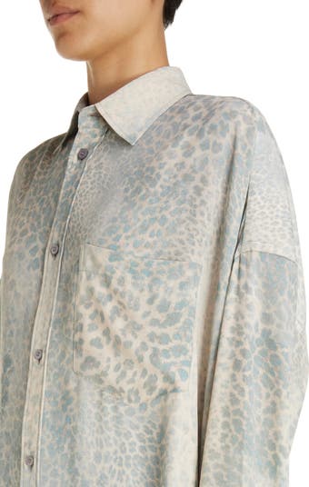 Balenciaga Bleached Leopard Print Cocoon Shirt | Nordstrom