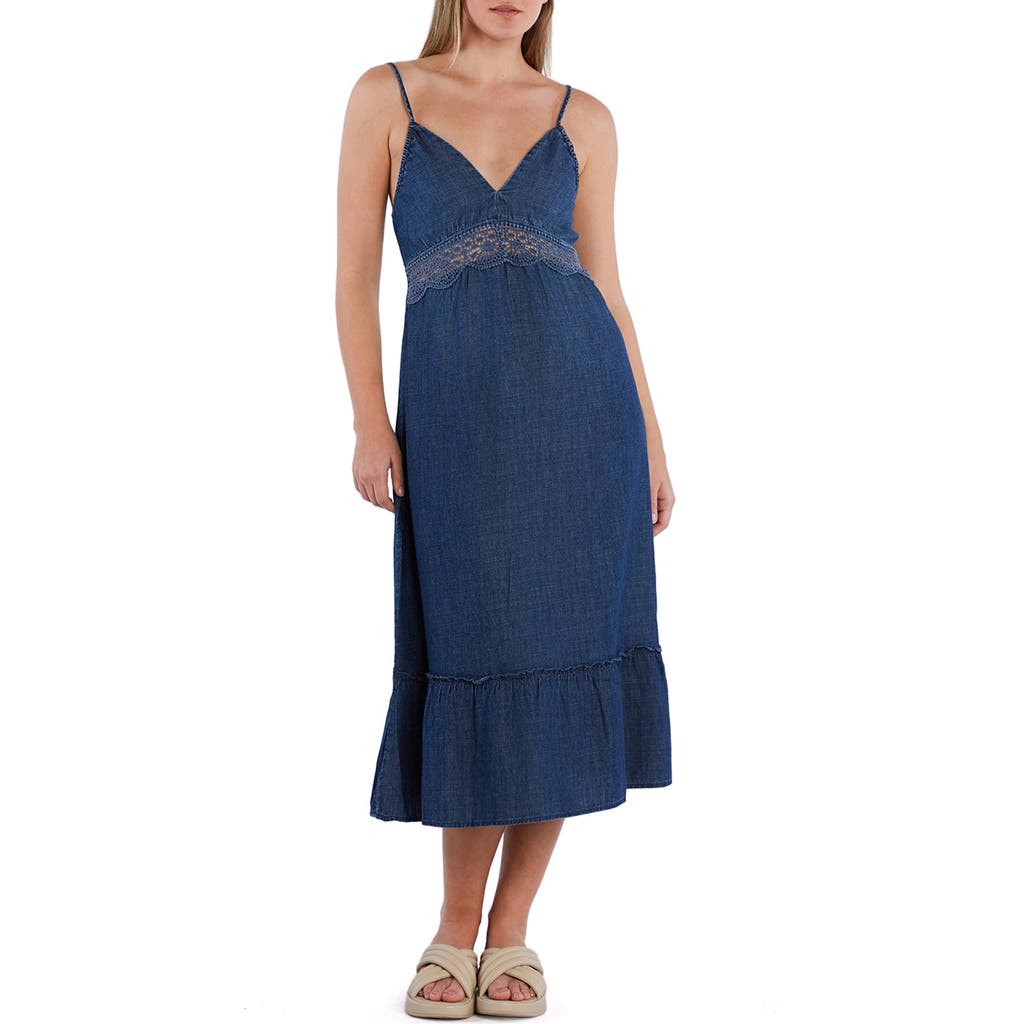 WASH LAB DENIM WASH LAB DENIM JOLIE LACE INSET COTTON BLEND DRESS