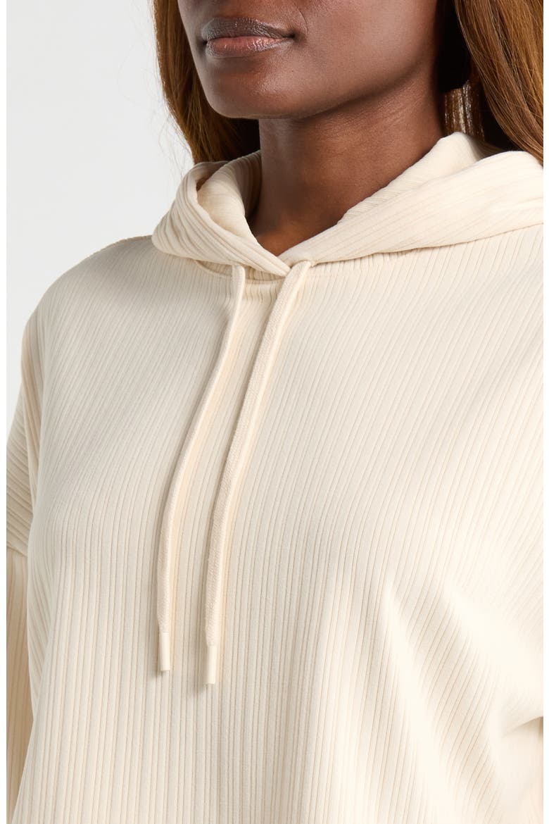 Breathe Easy Rib Crop Hoodie, Alternate, color, IVORY