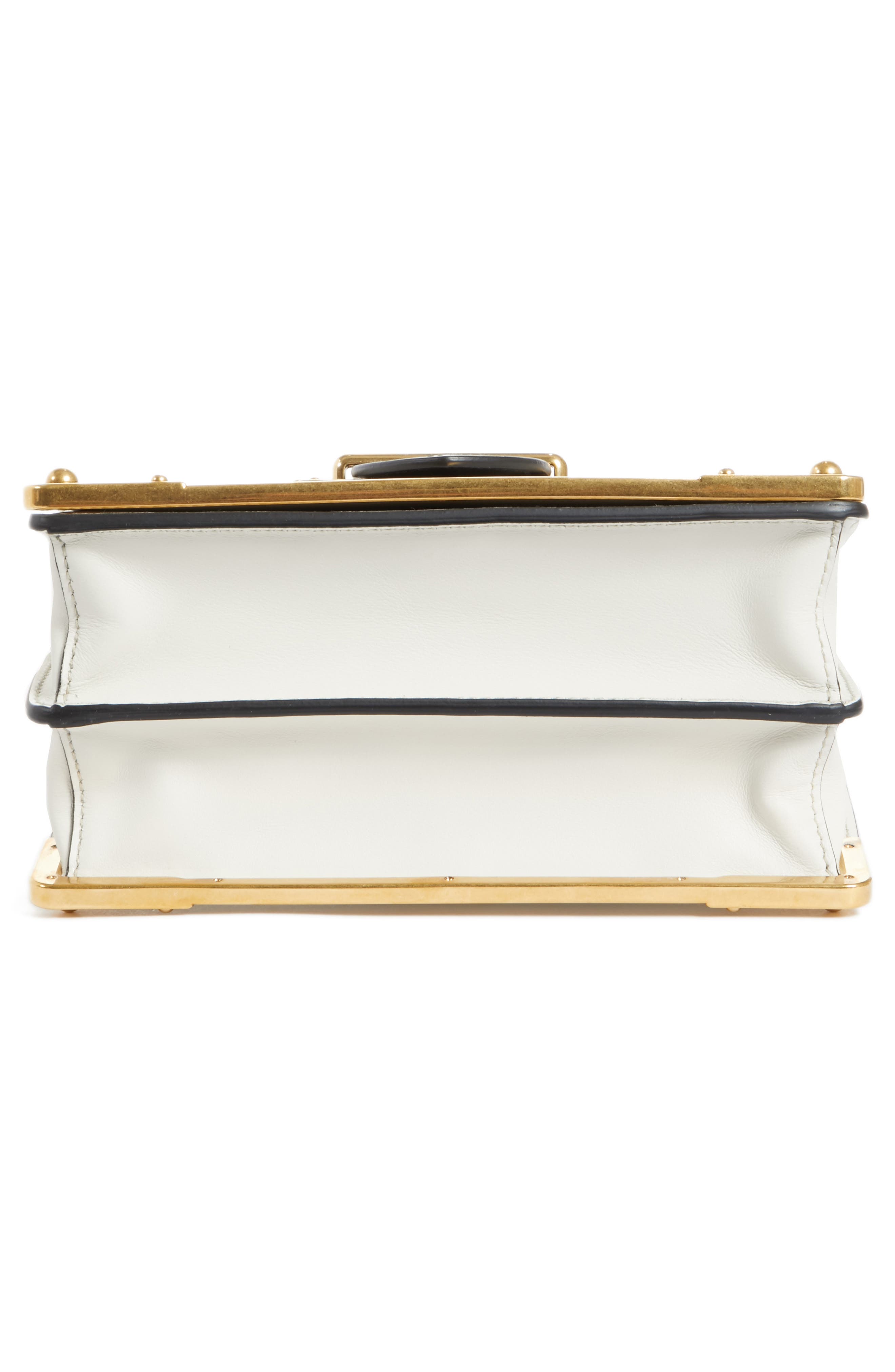 Cahier City Calfskin & Saffiano Shoulder Bag, Alternate, color, TALCO/NERO