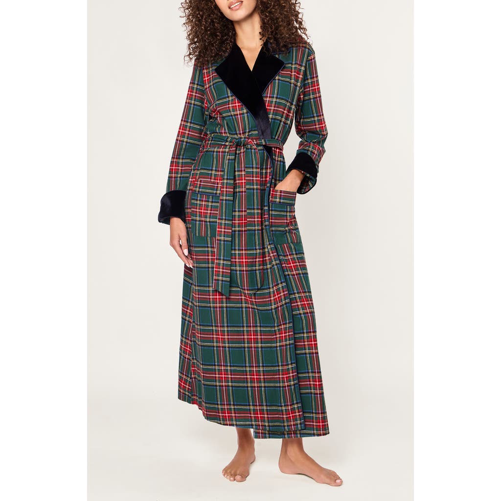 Petite Plume Kensington Tartan Cotton Twill Robe In Multi