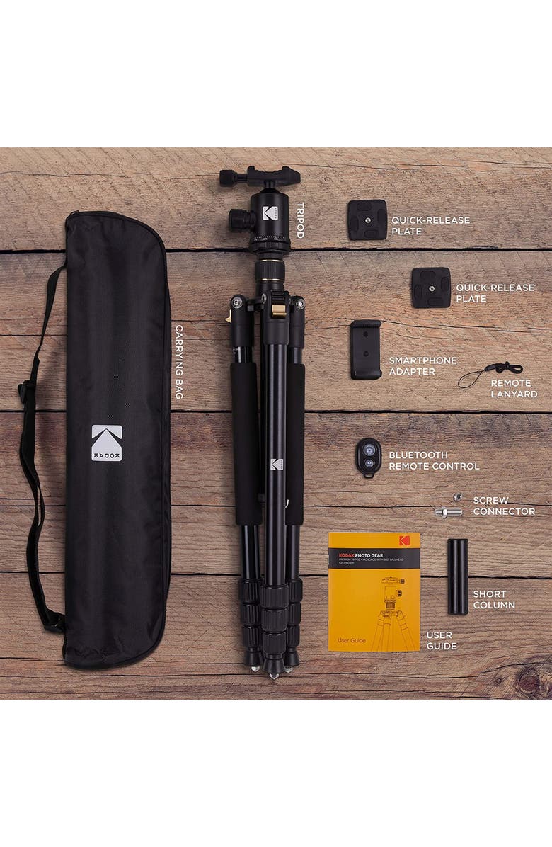 Kodak PhotoGear 63-inch Camera Tripod & Monopod, Alternate, color, Black
