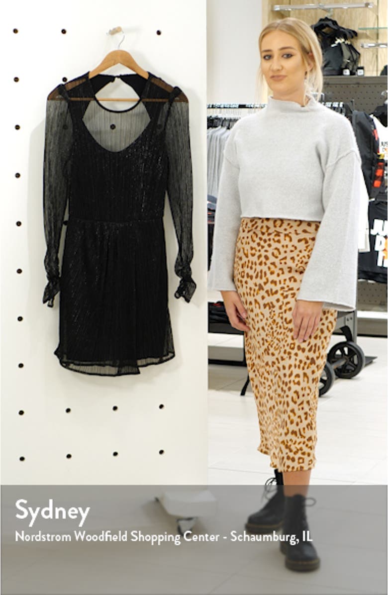 Hayley Long Sleeve Metallic Minidress, sales video thumbnail