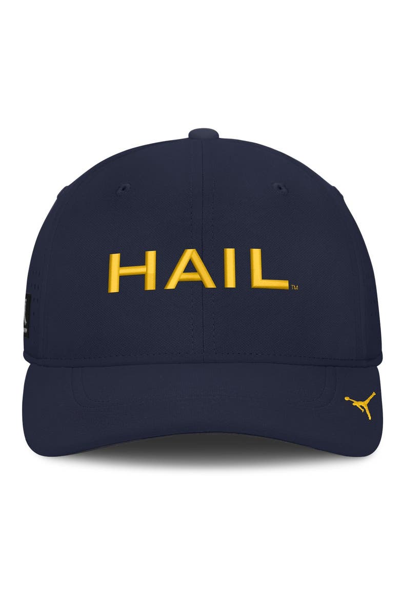 Men's Jordan Brand Navy Michigan Wolverines Gameday Aerobill Swooshflex Dri-FIT Hat, Alternate, color, Navy