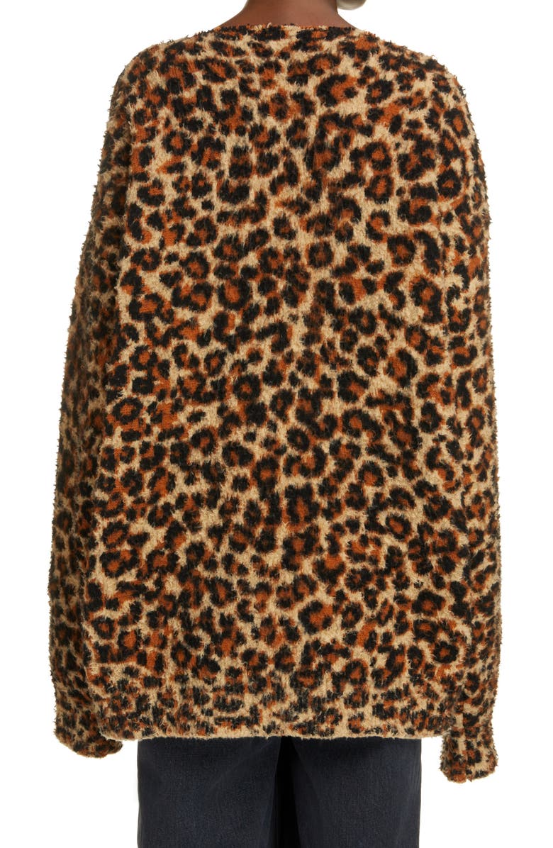 Balenciaga Brushed Leopard Print Sweater, Alternate, color,