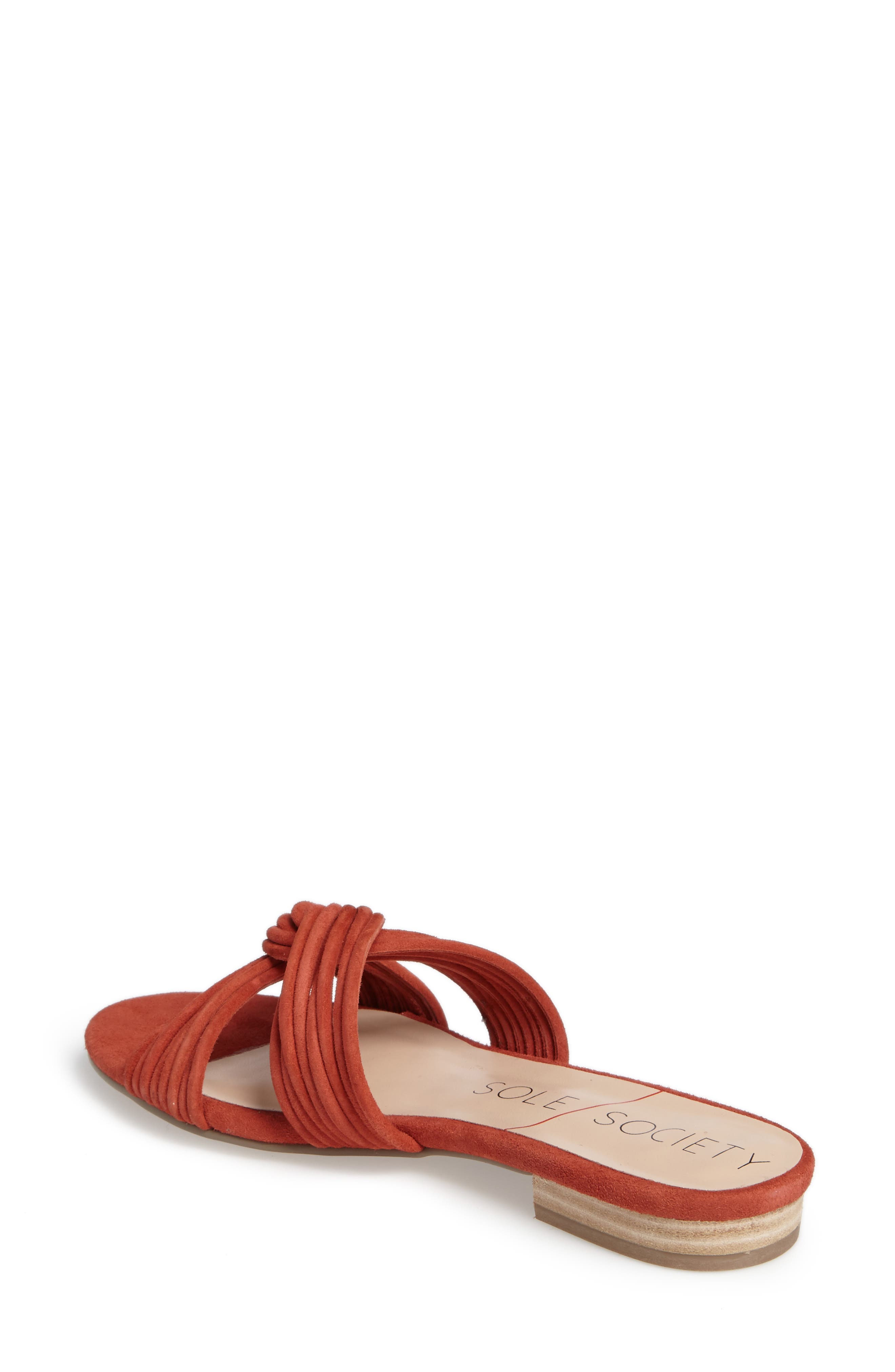 Dahlia Flat Sandal, Alternate, color, PAPRIKA SUEDE