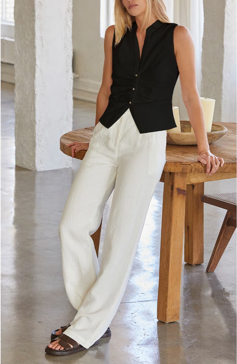 CRESCENT Sleeveless Mandarin Collar Blouse Top, Alternate, color, 