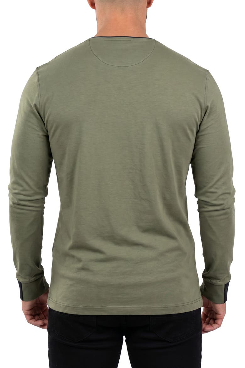 Edison Stretch Cotton Long Sleeve V-Neck T-Shirt, Alternate, color, GREEN