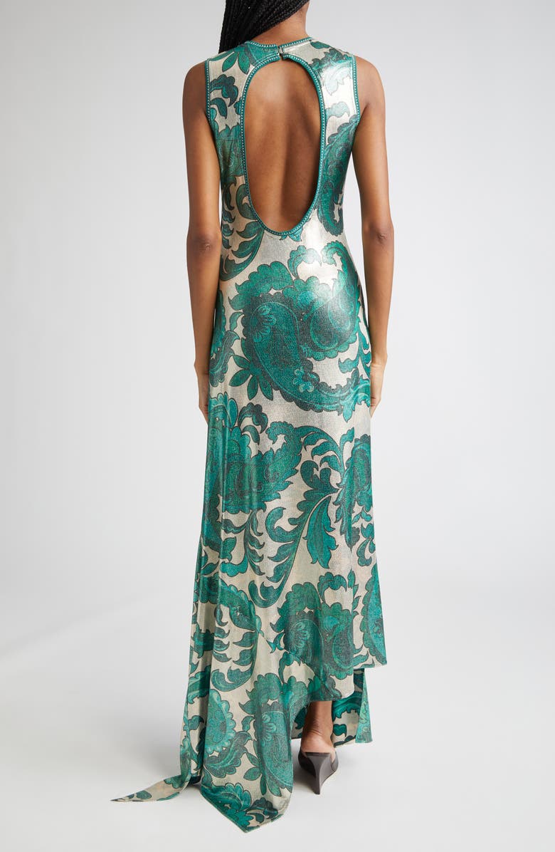 Etro Paisley Cutout Laminated Jersey Gown, Alternate, color, 