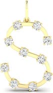 Everlee Orbit Letter "S" Lab Diamond Charm in 14K