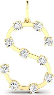 Everlee Orbit Letter "S" Lab Diamond Charm in 14K