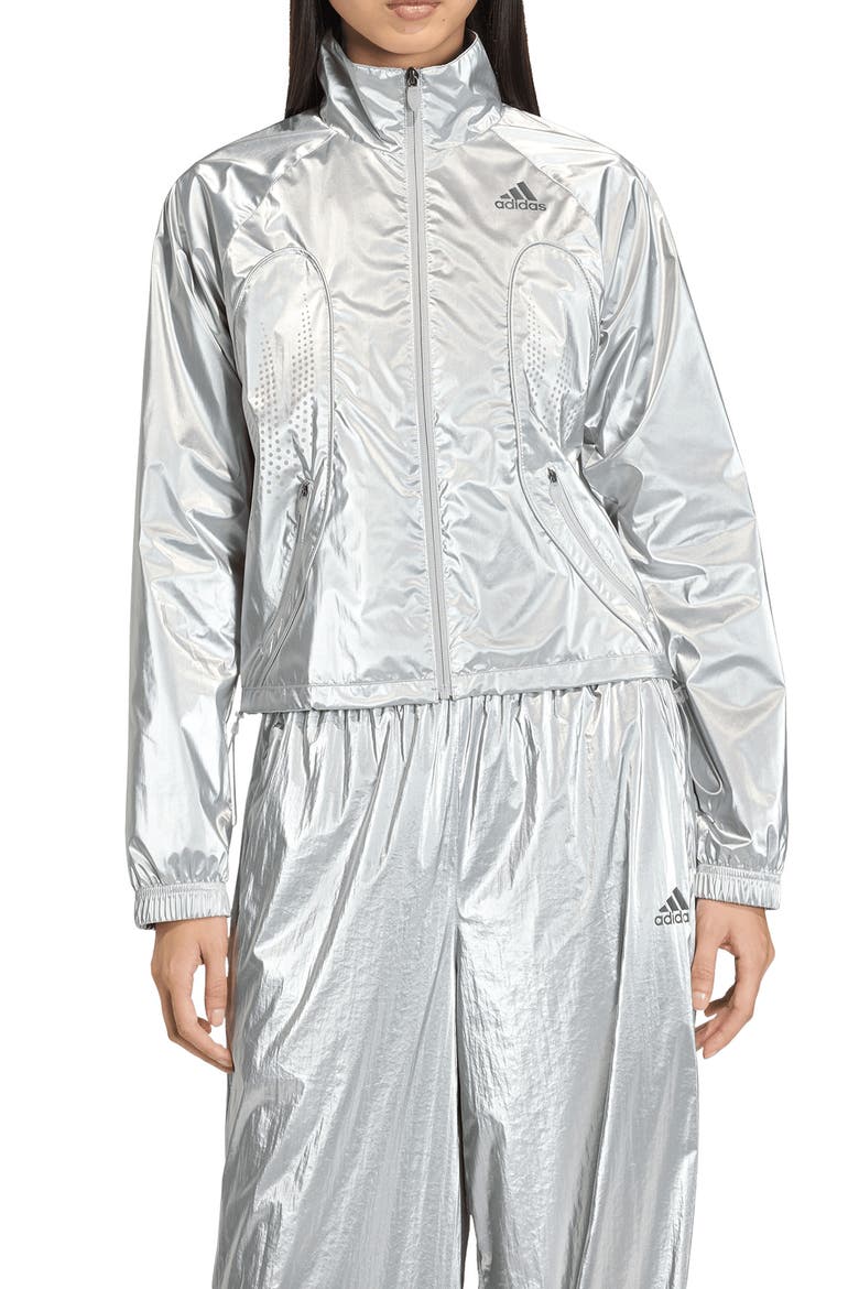 F50 Metallic Track Jacket, Main, color, SILVER METALLIC