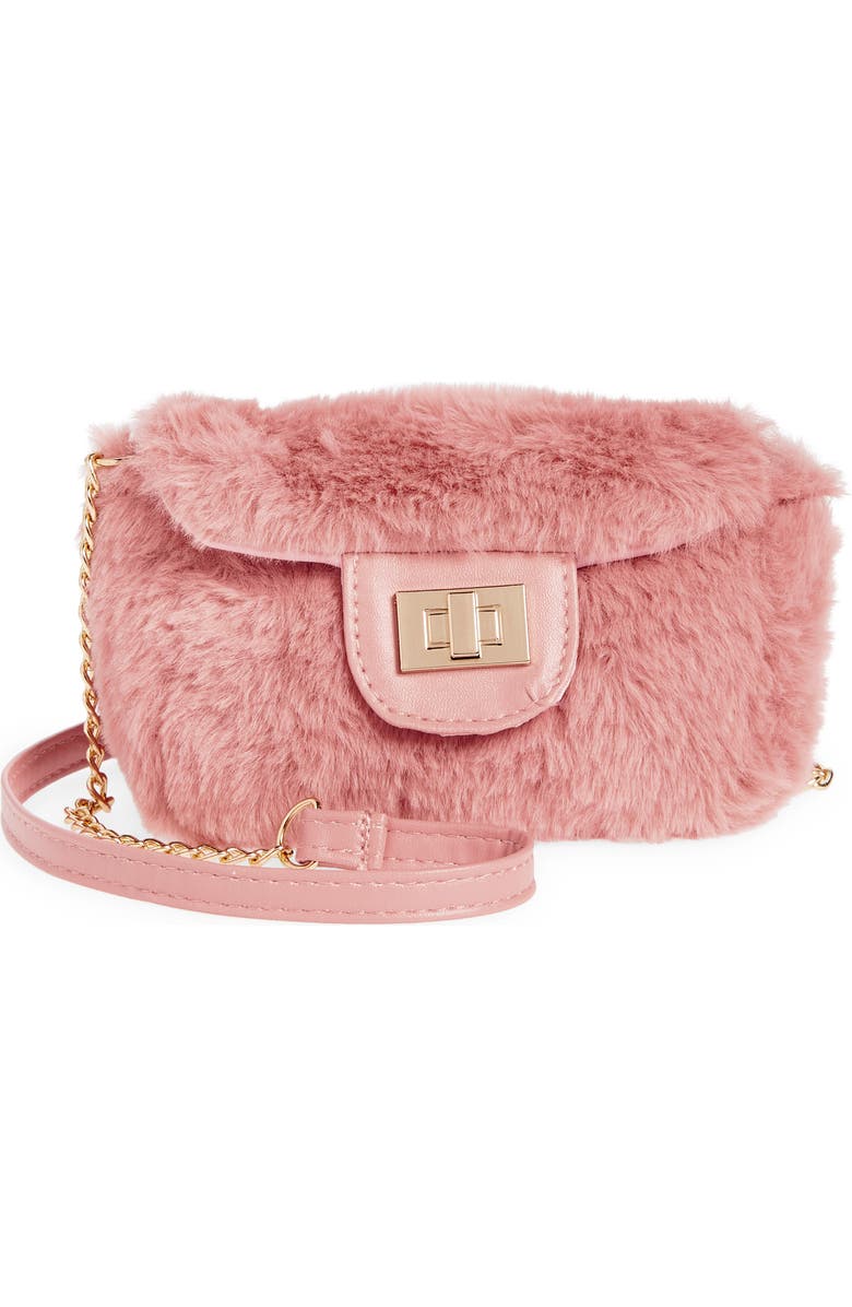 Capelli New York Kids' Faux Fur Crossbody Bag, Main, color,