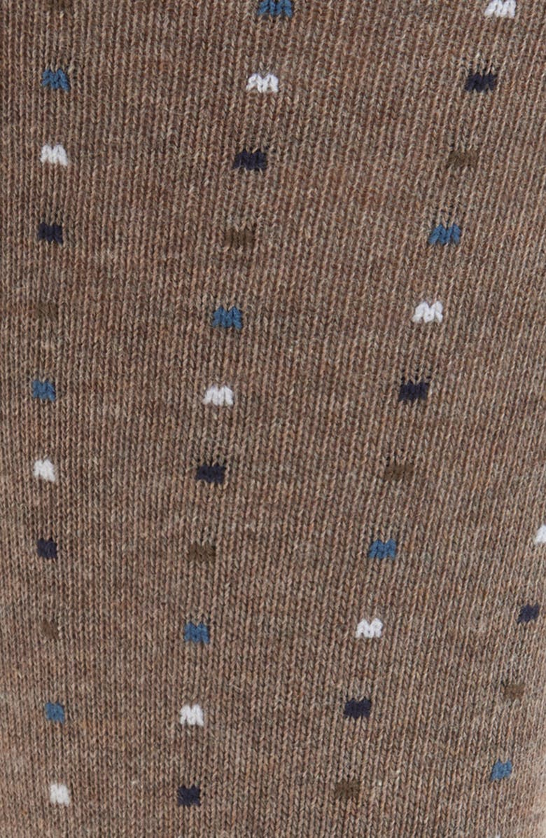 Nordstrom Mini Dot Cotton Blend Dress Socks, Alternate, color, Brown