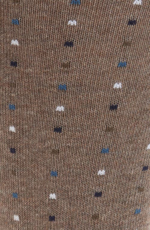 Nordstrom Mini Dot Cotton Blend Dress Socks In Brown