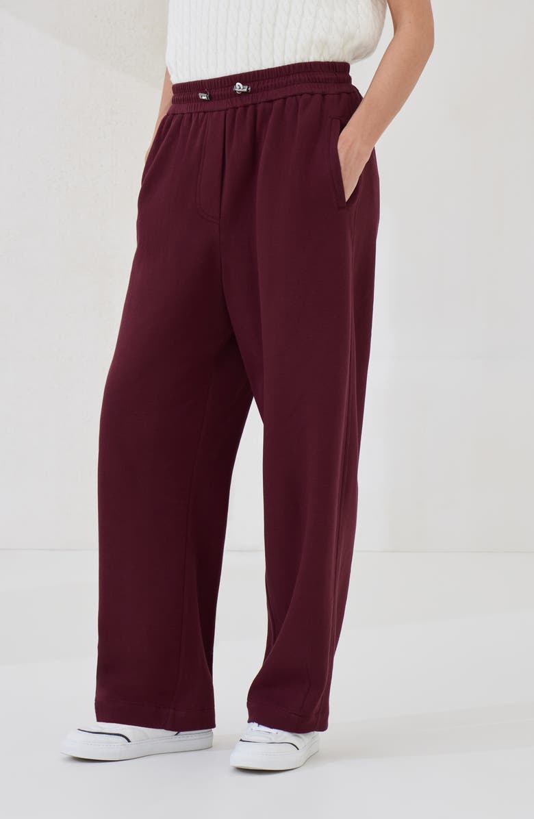 Brunello Cucinelli Pique Track trousers, Alternate, color, Amaranth