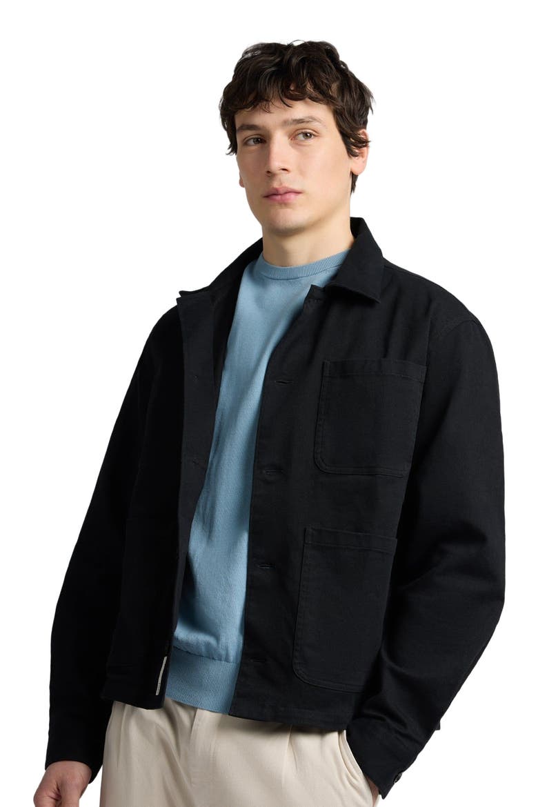 Twill Chore Jacket, Alternate, color, Black