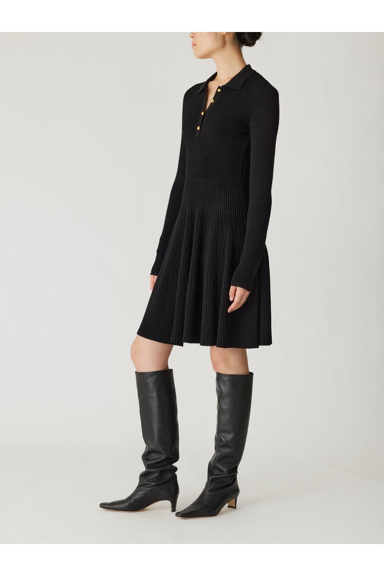 Ottoman Knit Ls Dress, Alternate, color, BLACK