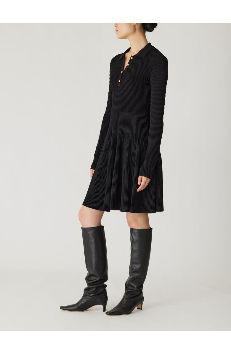 Rebecca Taylor Ottoman Knit Ls Dress, Alternate, color, Black