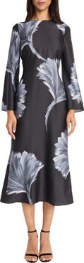 DONNA MORGAN FOR MAGGY Cutout Back Long Sleeve Midi Dress