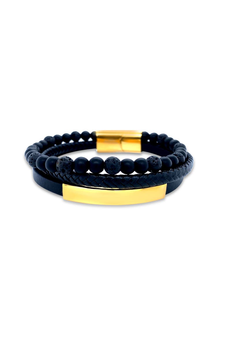 Sylvanus Men's Bracelet Stack, Main, color, Black