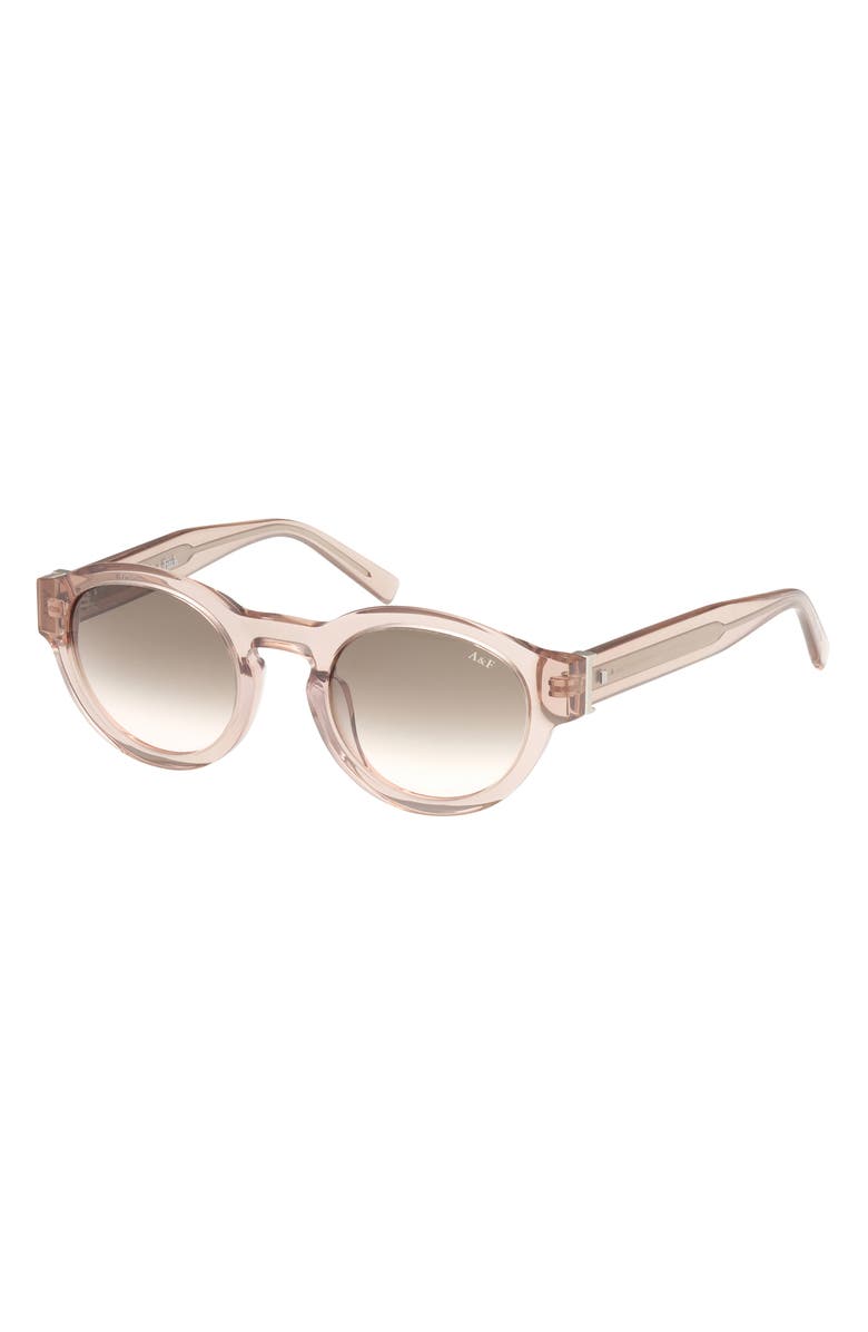 ABERCROMBIE & FITCH 49mm Round Sunglasses, Alternate, color, Shiny Beige / Smoke Blush