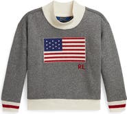 Polo Ralph Lauren Kids' Flag Appliqué Fleece Sweatshirt