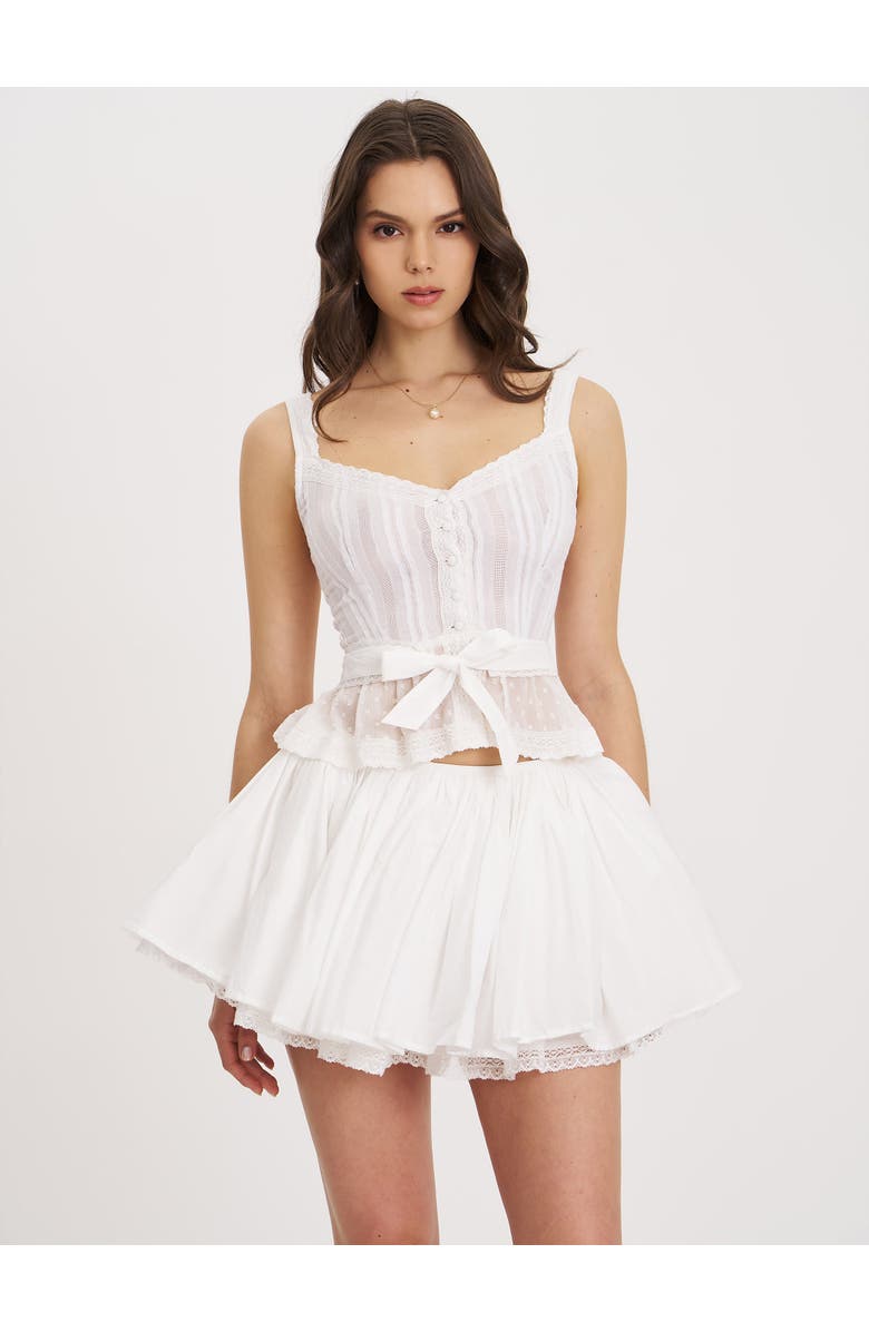 Miss Circle Aliya Cotton Poplin Button Up Sleeveless Top, Alternate, color, White