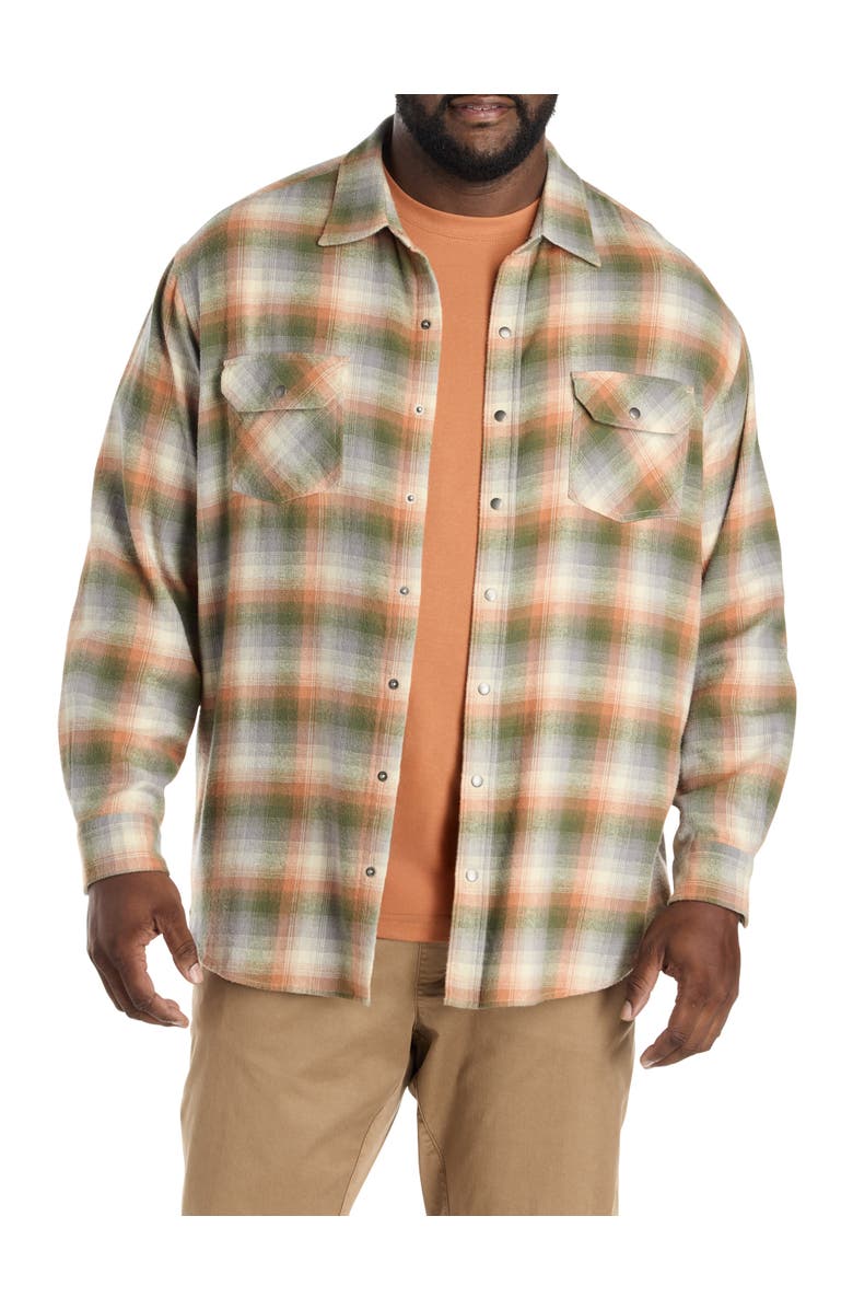 Harbor Bay by DXL Big & Tall Medium Plaid Flannel Sport Shirt, Alternate, color, Multi
