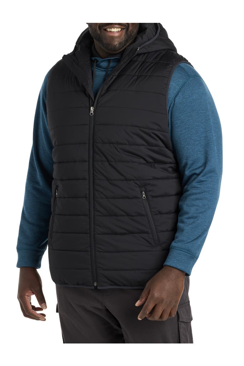 Big & Tall Hooded Puffer Vest, Alternate, color, BLACK