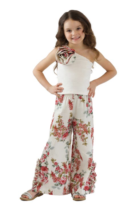Girls Garden Party One-Shoulder Top and Palazzo Pants Set (Toddler, Little Kid & Big Kid)