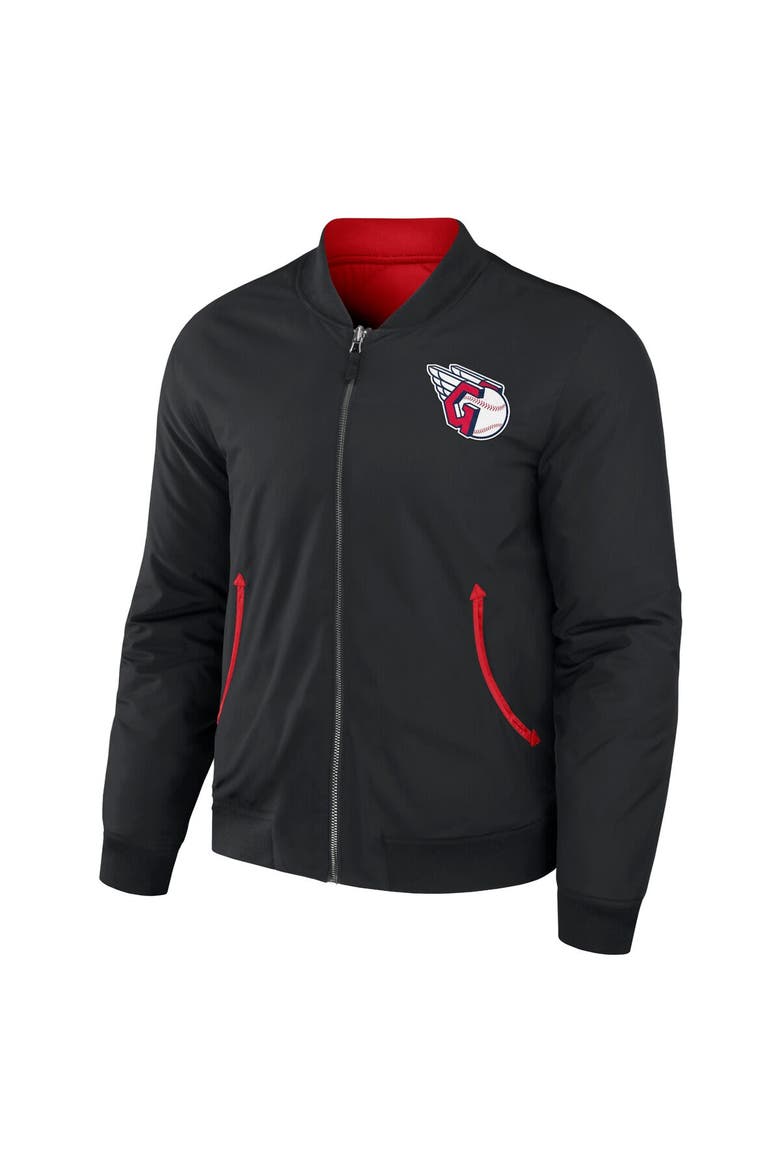 Men's Darius Rucker Collection by Fanatics Black/Red Cleveland Guardians Reversible Full-Zip Bomber Jacket, Alternate, color, Black