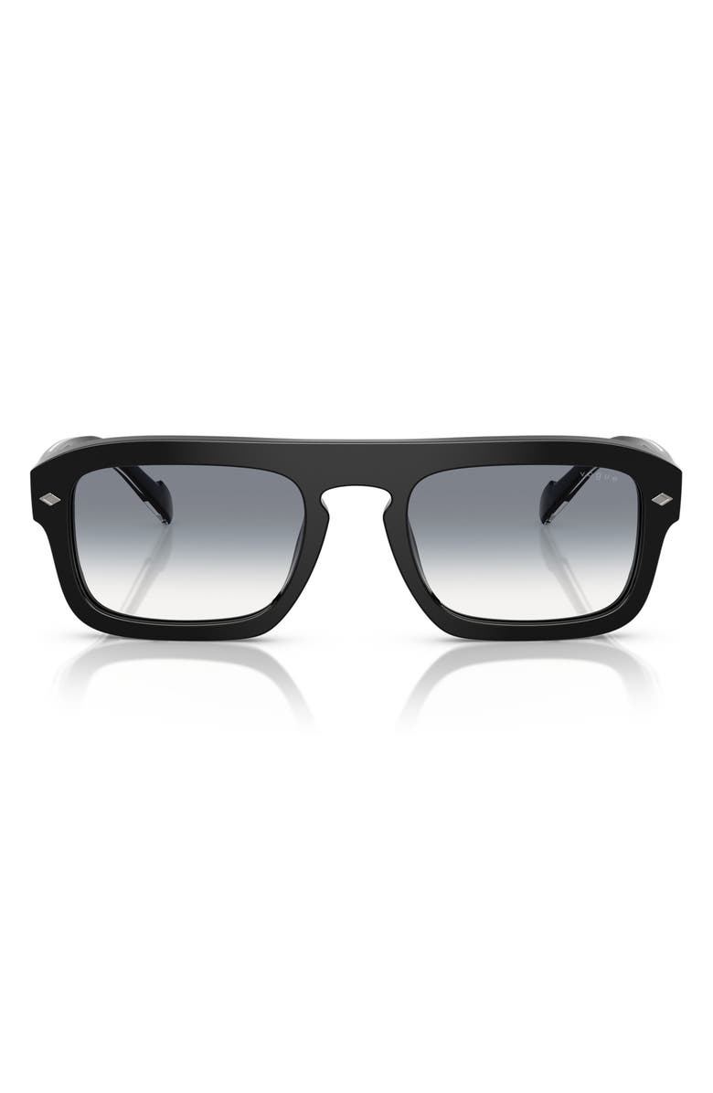 VOGUE 53mm Gradient Square Sunglasses, Main, color, Black