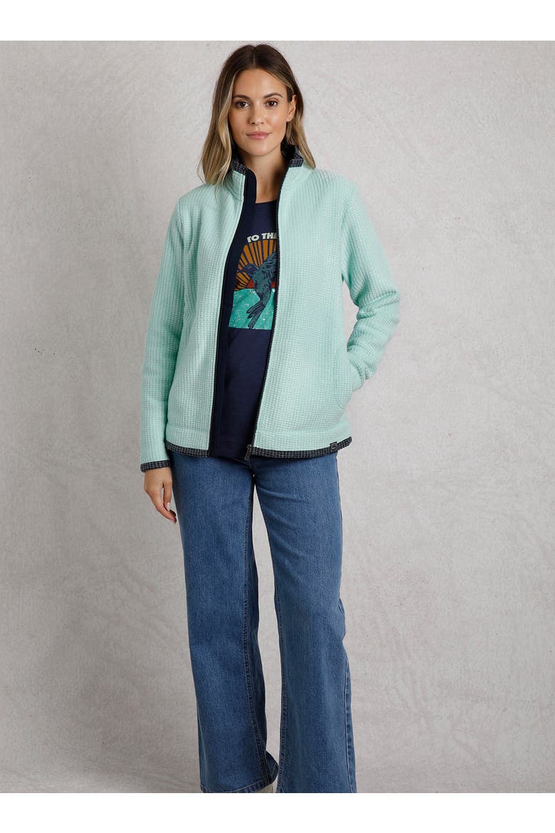 Ariana Full Zip Grid Fleece, Alternate, color, Seaspray