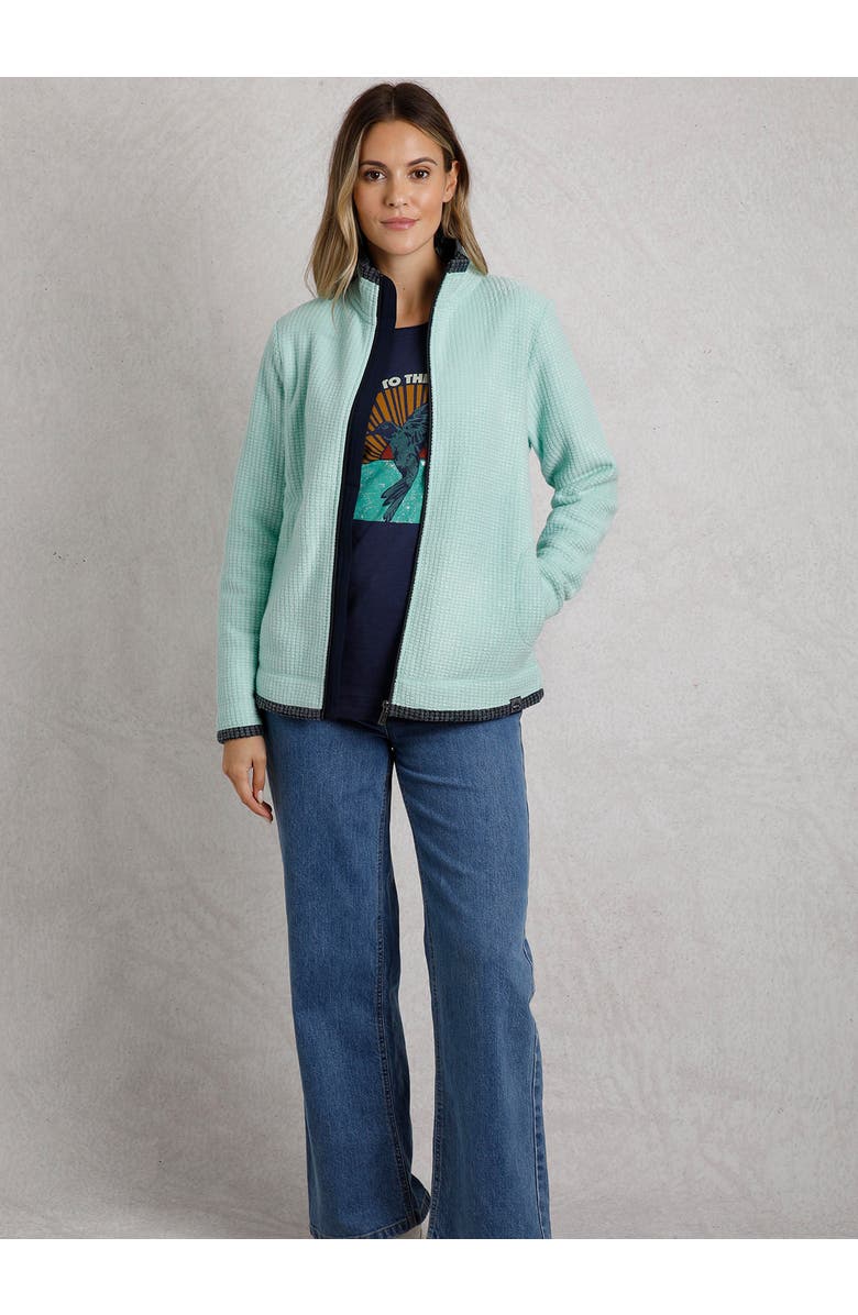 Weird Fish Ariana Full Zip Grid Fleece, Alternate, color, Seaspray